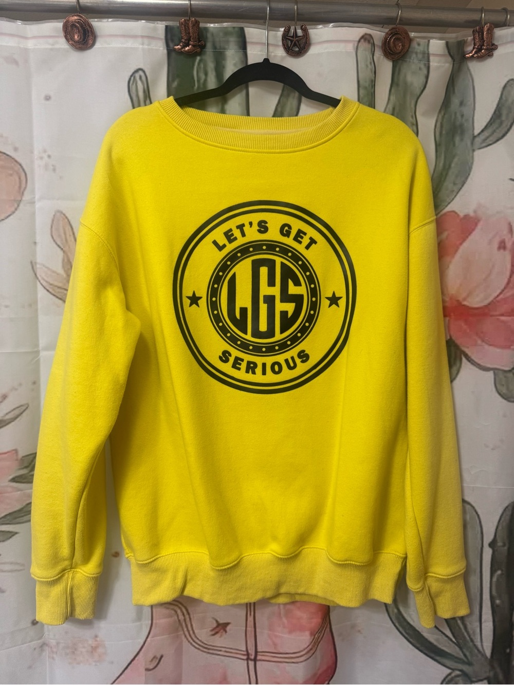 Let's Get Serious Yellow Graphic Sweatshirt UNISEX